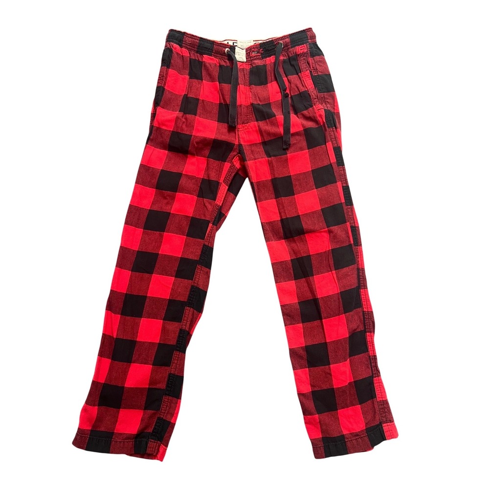 American Eagle Pajama Pants Mens‎ Small Red Black Buffalo Plaid Flannel Lounge